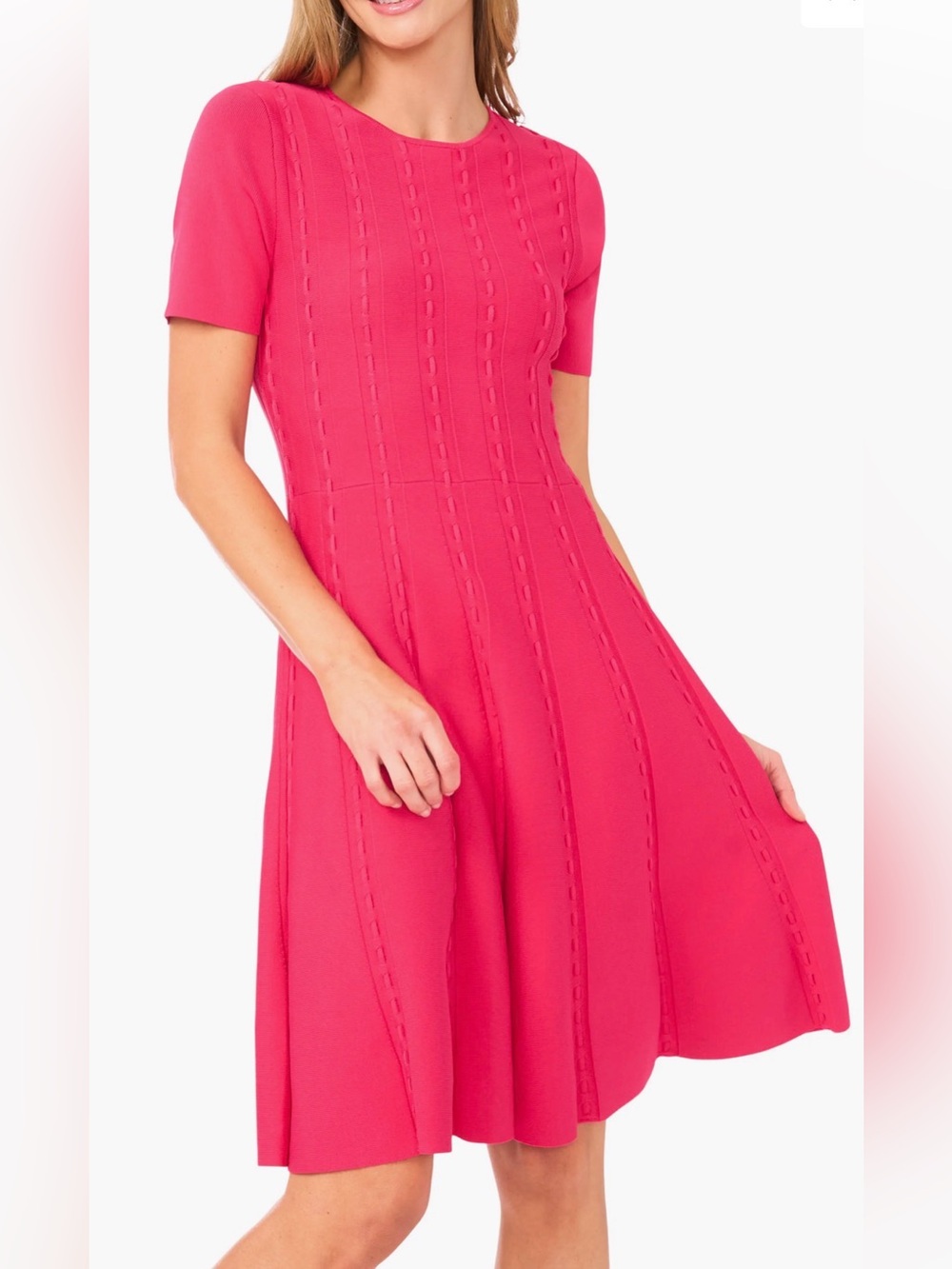 Ted Baker Bright Pink Fit-and-Flare Dress
